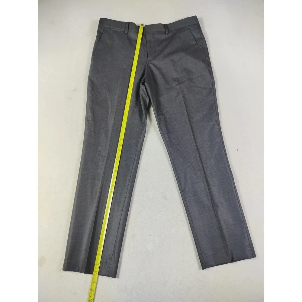 Express Photographer Pants Mens 32 Gray Check Wool Blend Dress Slacks Office